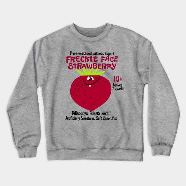 Freckle Face Strawberry "Funny Face" Drink Mix Crewneck Sweatshirt by offsetvinylfilm